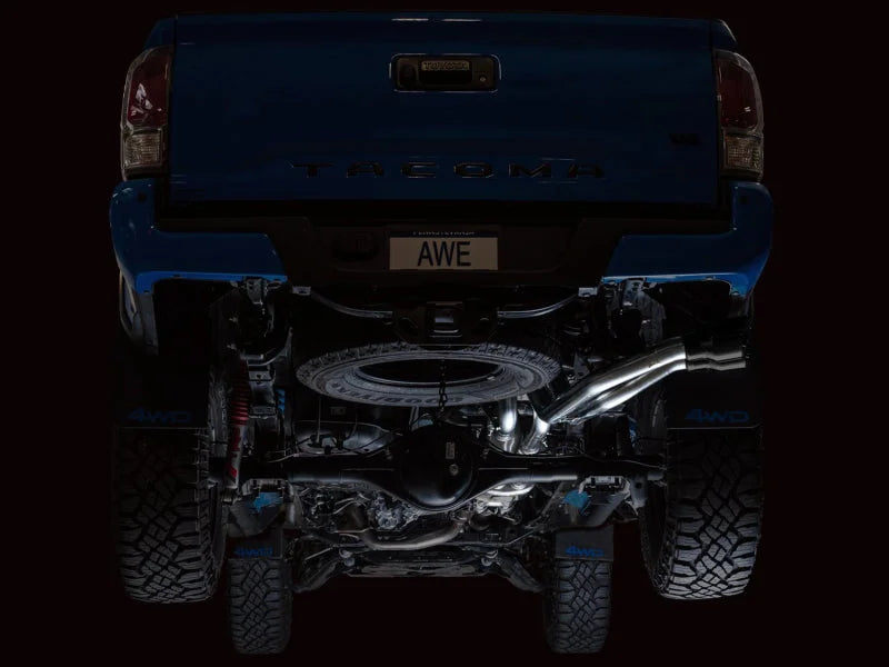 AWE 16-22 Toyota Tacoma 0FG Catback Exhaust w/ BashGuard - Dual Diamond Black Tips - Additional View 5