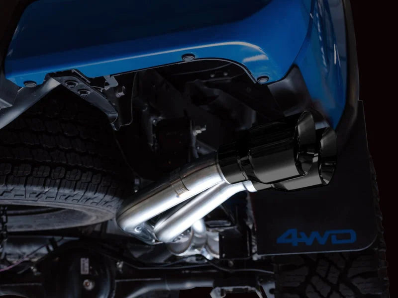 AWE 16-22 Toyota Tacoma 0FG Catback Exhaust w/ BashGuard - Dual Diamond Black Tips - Additional View 7