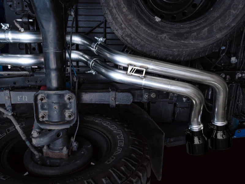 AWE 16-22 Toyota Tacoma 0FG Catback Exhaust w/ BashGuard - Dual Diamond Black Tips - Additional View 8