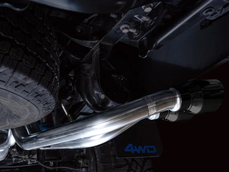 AWE 16-22 Toyota Tacoma 0FG Catback Exhaust w/ BashGuard - Dual Diamond Black Tips - Additional View 9