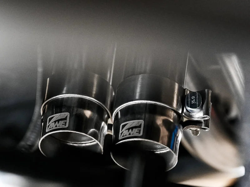 AWE 16-22 Toyota Tacoma 0FG Catback Exhaust w/ BashGuard - Dual Diamond Black Tips - Additional View 11