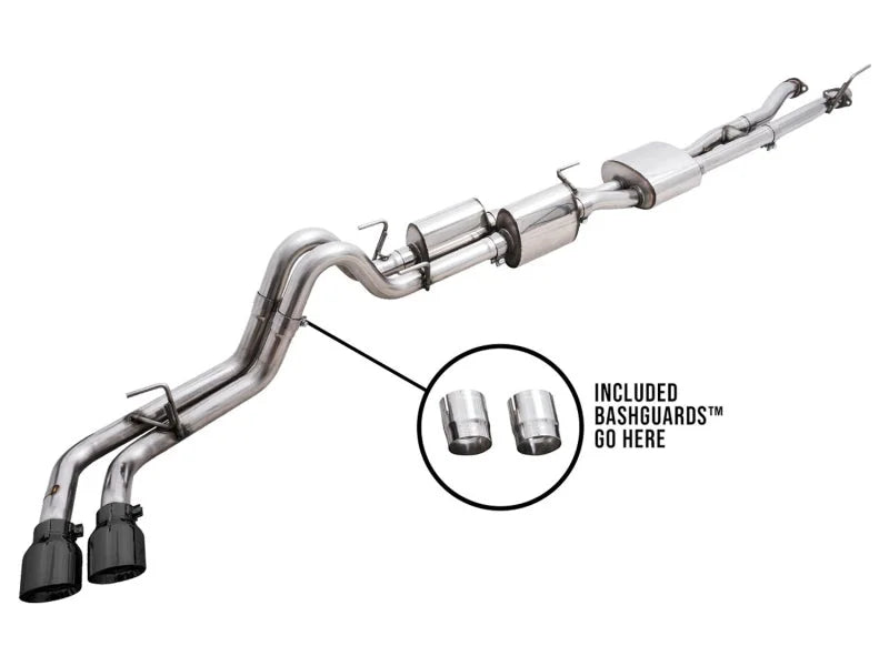 AWE 16-22 Toyota Tacoma 0FG Catback Exhaust w/ BashGuard - Dual Diamond Black Tips - Additional View 16