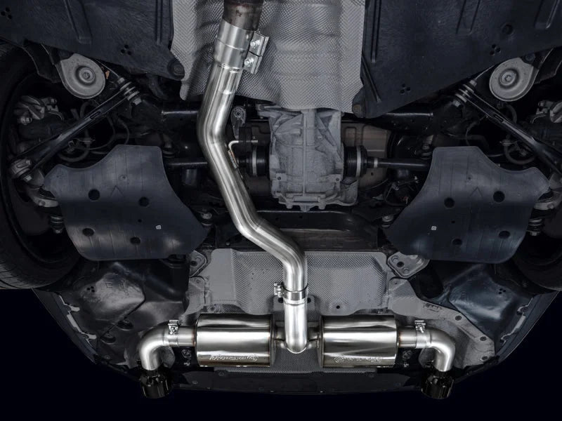 AWE 19-23 BMW 330i / 21-23 BMW 430i Base G2X Touring (Excl.Conv) Axle Back Exhaust - Diamond Black - Installation View