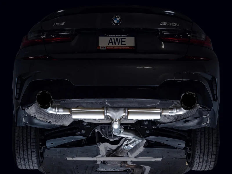 AWE 19-23 BMW 330i / 21-23 BMW 430i Base G2X Touring (Excl.Conv) Axle Back Exhaust - Diamond Black - Additional View 7