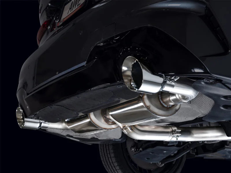 AWE 19-23 BMW 330i / 21-23 BMW 430i Base G2X Touring Axle Back Exhaust - Chrome Silver - Side View
