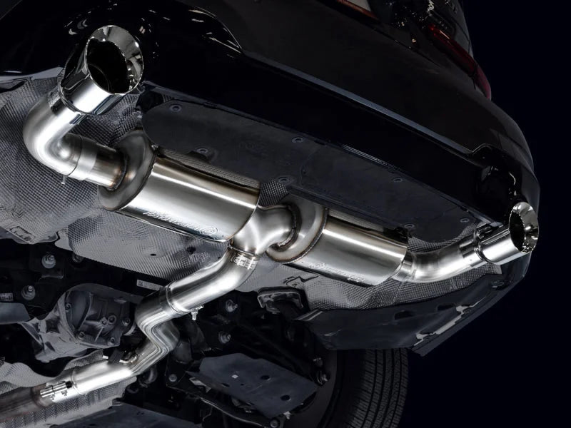 AWE 19-23 BMW 330i / 21-23 BMW 430i Base G2X Touring Axle Back Exhaust - Chrome Silver - Installation View