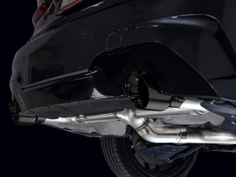 AWE 19-23 BMW 330i / 21-23 BMW 430i Base G2X Track Edition Axle Back Exhaust - Diamond Black - Additional View 6