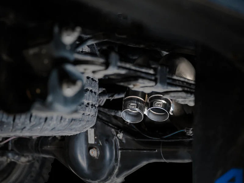 AWE 2016-2022 Toyota Tacoma 0FG Exhaust with BashGuard - No Tips - Back View