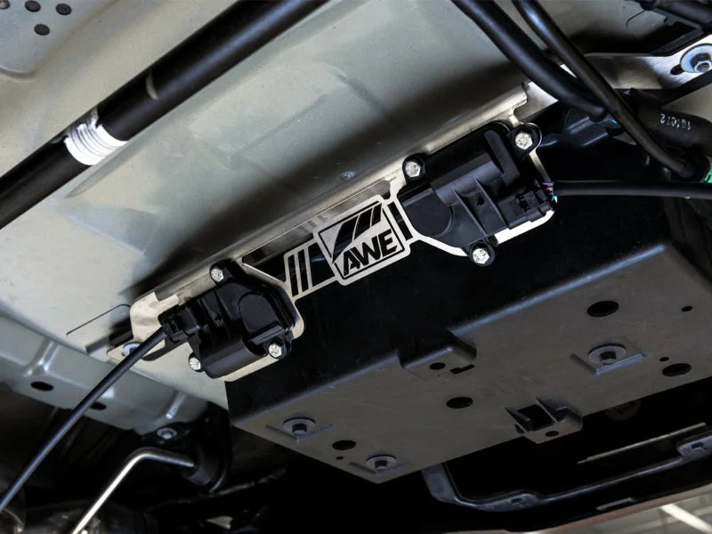 AWE 2018+ Ford Mustang GT Valve Motor Bracket (for Models with Active Valve Performance Exhaust) - Side View