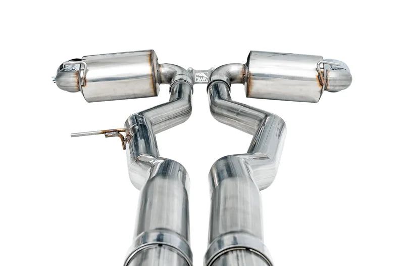 AWE 2020 Toyota Supra A90 Non-Resonated Touring Edition Exhaust - 5in Chrome Silver Tips - Installation View