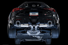 Load image into Gallery viewer, AWE 2020 Toyota Supra A90 Resonated Touring Edition Exhaust - 5in Chrome Silver Tips - Installation View