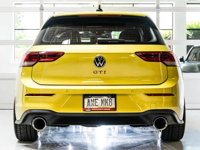 AWE 2022 VW GTI MK8  Track Edition Exhaust - Chrome Silver Tips - Side View