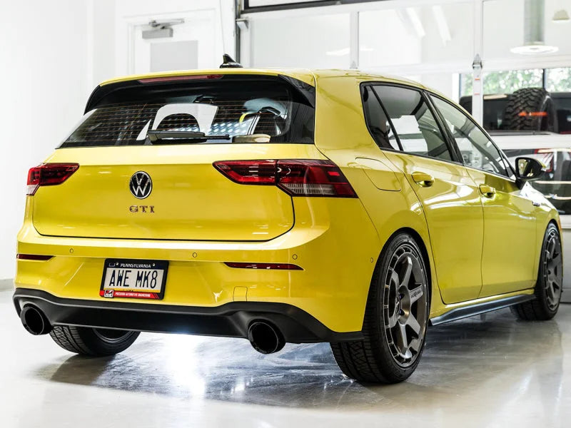 AWE 2022 VW GTI MK8  Track Edition Exhaust - Diamond Black Tips - Side View