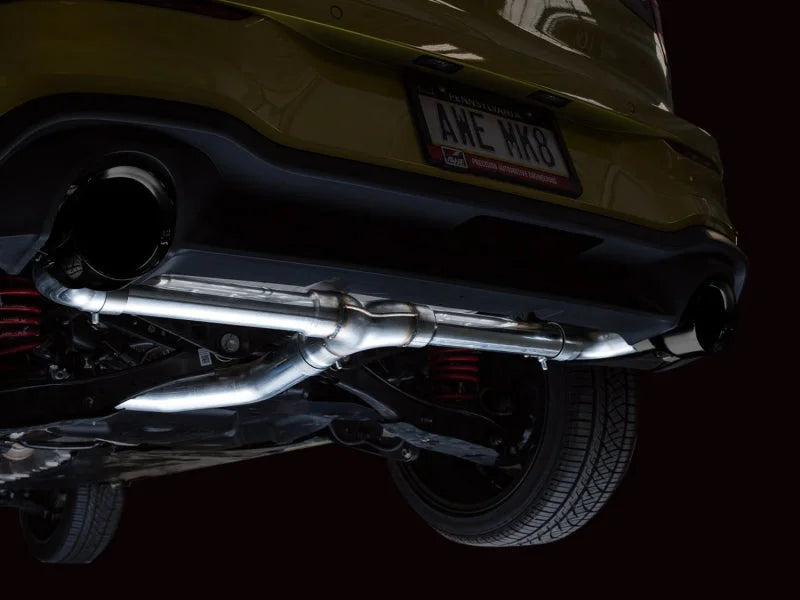 AWE 2022 VW GTI MK8  Track Edition Exhaust - Diamond Black Tips - Installation View