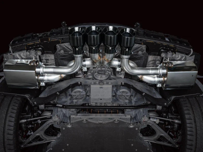 AWE 2023 C8 Corvette Z06 SwitchPath Cat-Back Exhaust - Diamond Black Tips - Side View