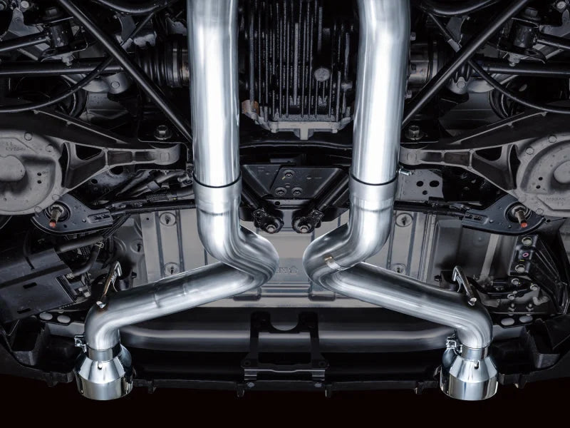 AWE 2023 Nissan Z RZ34 RWD Track Edition Catback Exhaust System w/ Chrome Silver Tips - Back View