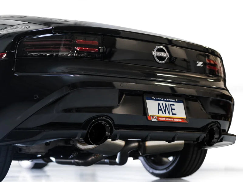 AWE 2023 Nissan Z RZ34 RWD Track Edition Catback Exhaust System w/ Diamond Black Tips - Back View