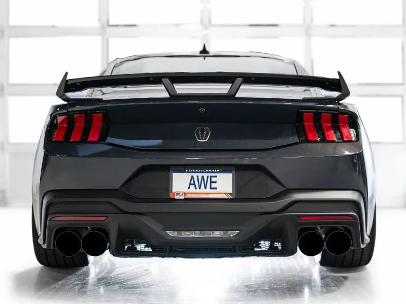 AWE 2024 Ford Mustang Dark Horse S650 RWD SwitchPath Catback Exhaust w/ Quad Diamond Black Tips - Side View