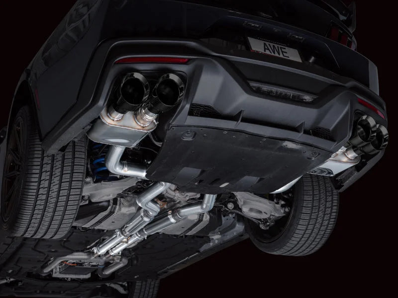 AWE 2024 Ford Mustang Dark Horse S650 RWD SwitchPath Catback Exhaust w/ Quad Diamond Black Tips - Installation View