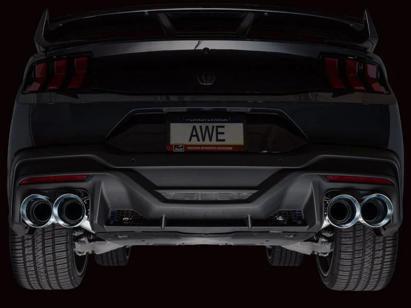 AWE 2024 Ford Mustang Dark Horse S650 RWD Track Edition Catback Exhaust w/ Quad Chrome Silver Tips - Additional View 5