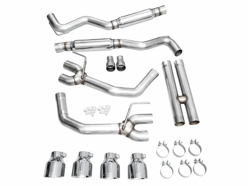 AWE 2024 Ford Mustang Dark Horse S650 RWD Track Edition Catback Exhaust w/ Quad Chrome Silver Tips - Additional View 12