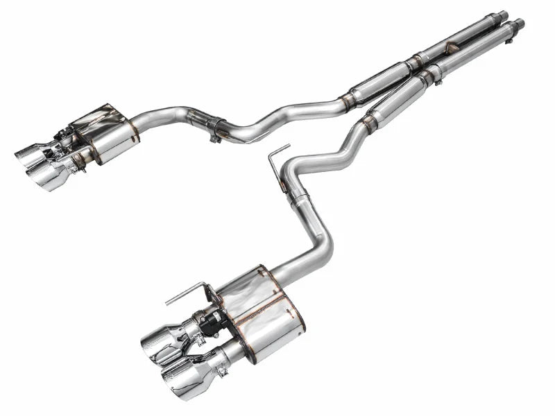 AWE 2024 Ford Mustang GT Fastback S650 RWD SwitchPath Catback Exhaust w/ Quad Chrome Silver Tips - Main Product View