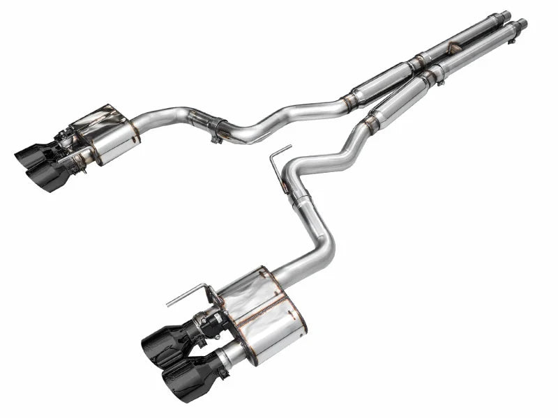 AWE 2024 Ford Mustang GT Fastback S650 RWD SwitchPath Catback Exhaust w/ Quad Diamond Black Tips - Main Product View
