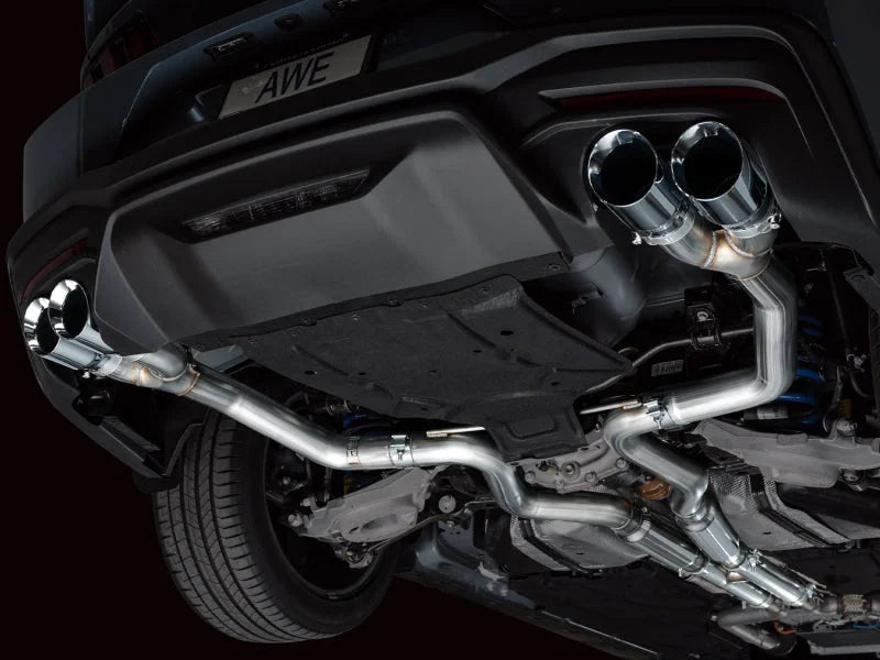 AWE 2024 Ford Mustang GT Fastback S650 RWD Track Edition Catback Exhaust w/ Quad Chrome Silver Tips - Additional View 8
