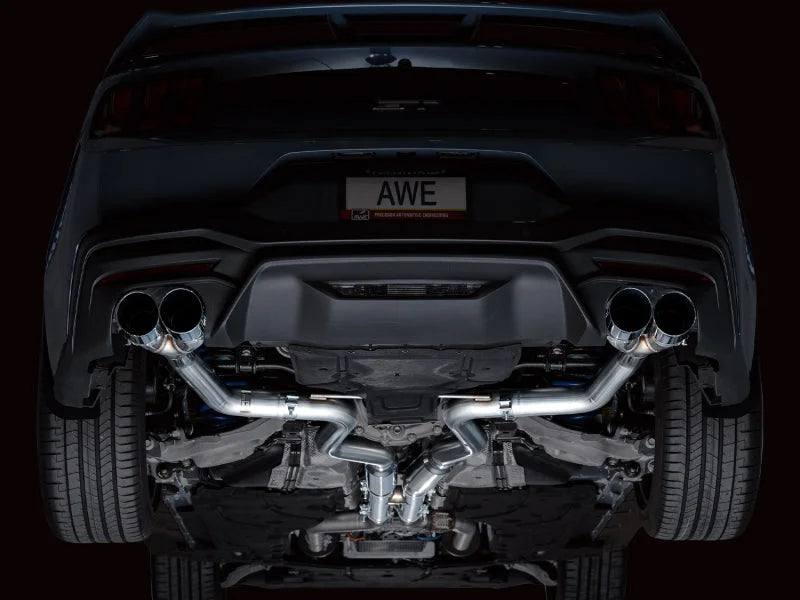 AWE 2024 Ford Mustang GT Fastback S650 RWD Track Edition Catback Exhaust w/ Quad Chrome Silver Tips - Additional View 9