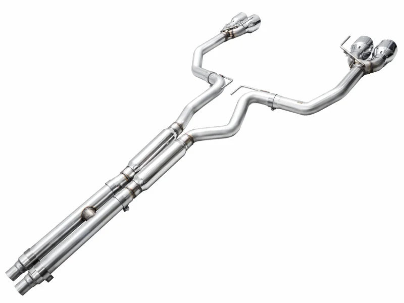 AWE 2024 Ford Mustang GT Fastback S650 RWD Track Edition Catback Exhaust w/ Quad Chrome Silver Tips - Additional View 12