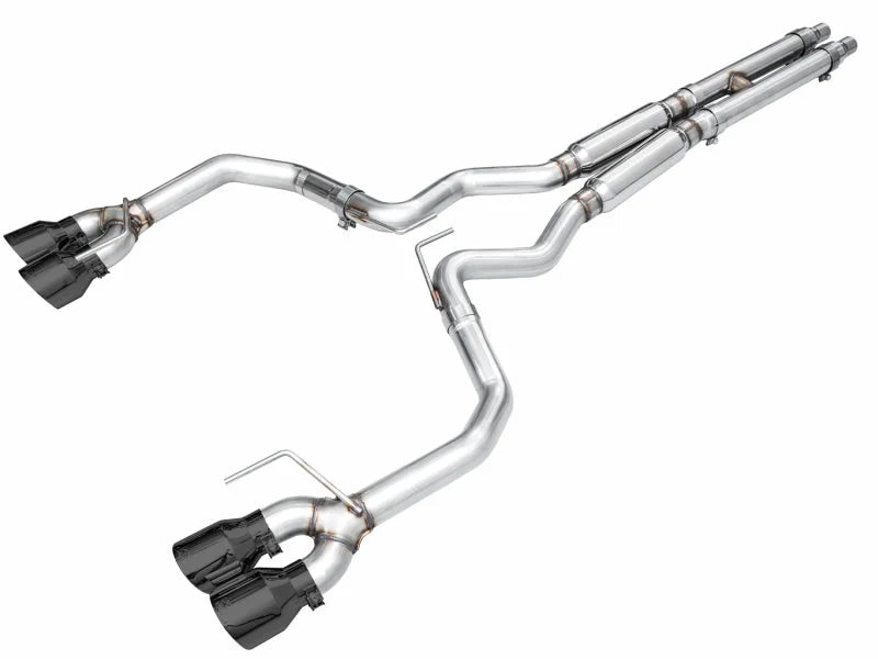 AWE 2024 Ford Mustang GT Fastback S650 RWD Track Edition Catback Exhaust w/ Quad Diamond Black Tips - Main Product View