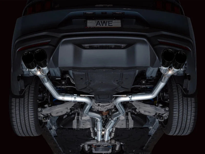 AWE 2024 Ford Mustang GT Fastback S650 RWD Track Edition Catback Exhaust w/ Quad Diamond Black Tips - Additional View 6