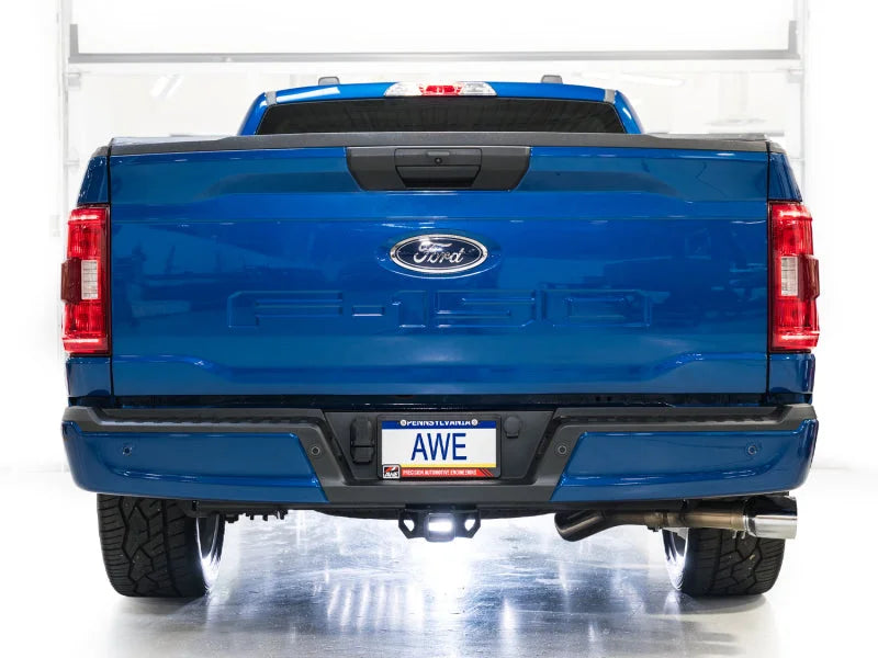 AWE 21-25 Ford F150 (14th Gen Reg Cab) Cat-Back Exhaust - 4.5in Dual Side Exit Chrome Tips - Additional View 6