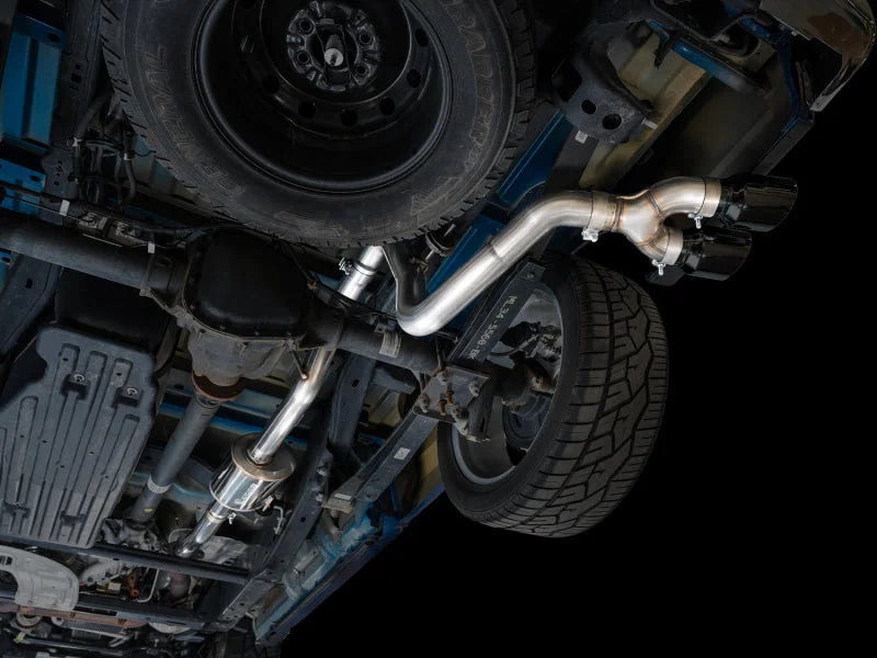 AWE 21-25 Ford F150 (14th Gen Reg Cab) Cat-Back Exhaust - 4.5in Dual Side Exit Diamond Black Tips - Additional View 9