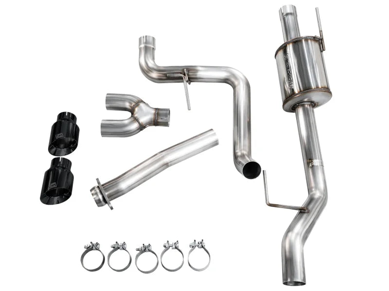 AWE 21-25 Ford F150 (14th Gen Reg Cab) Cat-Back Exhaust - 4.5in Dual Side Exit Diamond Black Tips - Additional View 12