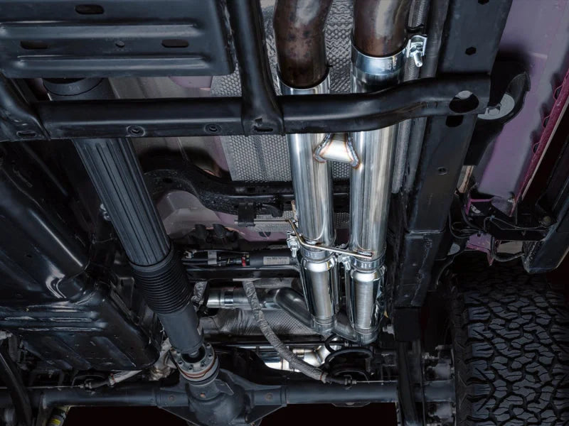AWE 21+ Wrangler 392 Switchpath Cat-Back Exhaust- Quad BashGuards - Back View