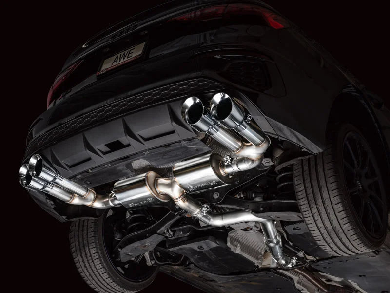 AWE 22-24 Audi 8Y S3 Touring Edition Exhaust - Chrome Silver Tips - Side View