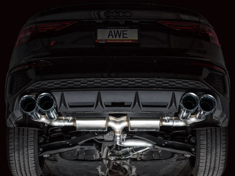 AWE 22-24 Audi 8Y S3 Touring Edition Exhaust - Chrome Silver Tips - Additional View 8