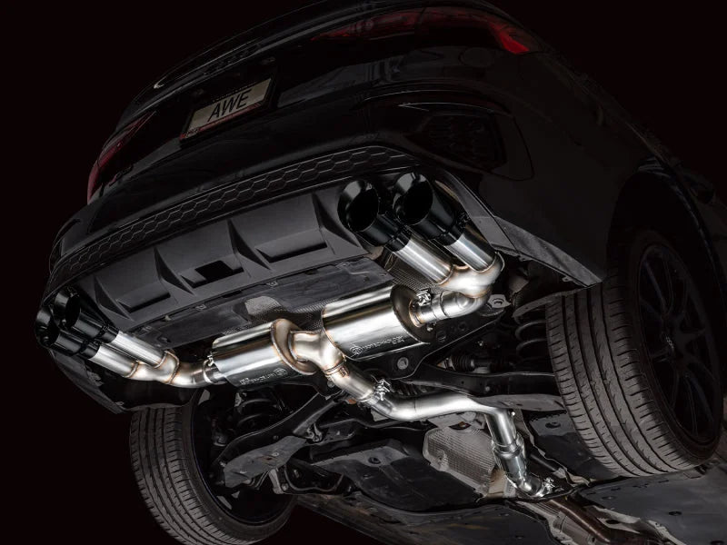 AWE 22-24 Audi 8Y S3 Touring Edition Exhaust - Diamond Black Tips - Installation View