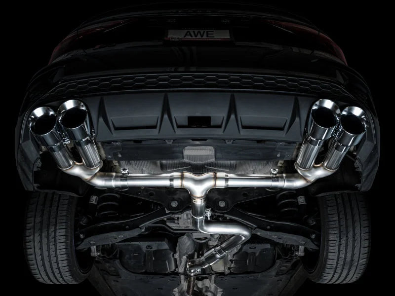 AWE 22-24 Audi 8Y S3 Track Edition Exhaust  - Chrome Silver Tips - Back View