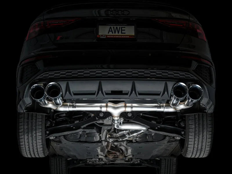 AWE 22-24 Audi 8Y S3 Track Edition Exhaust  - Chrome Silver Tips - Additional View 9