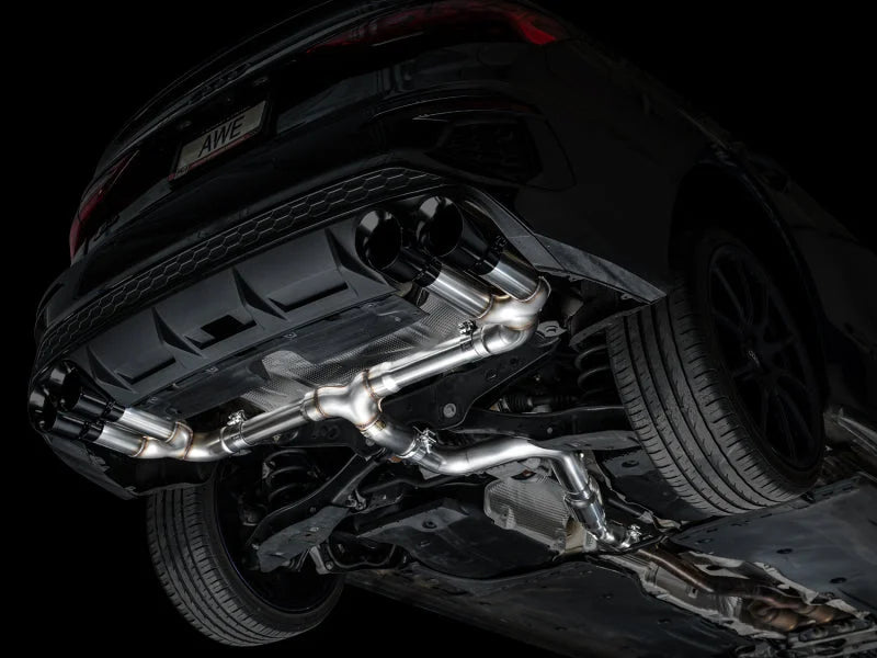 AWE 22-24 Audi 8Y S3 Track Edition Exhaust  - Diamond Black Tips - Side View