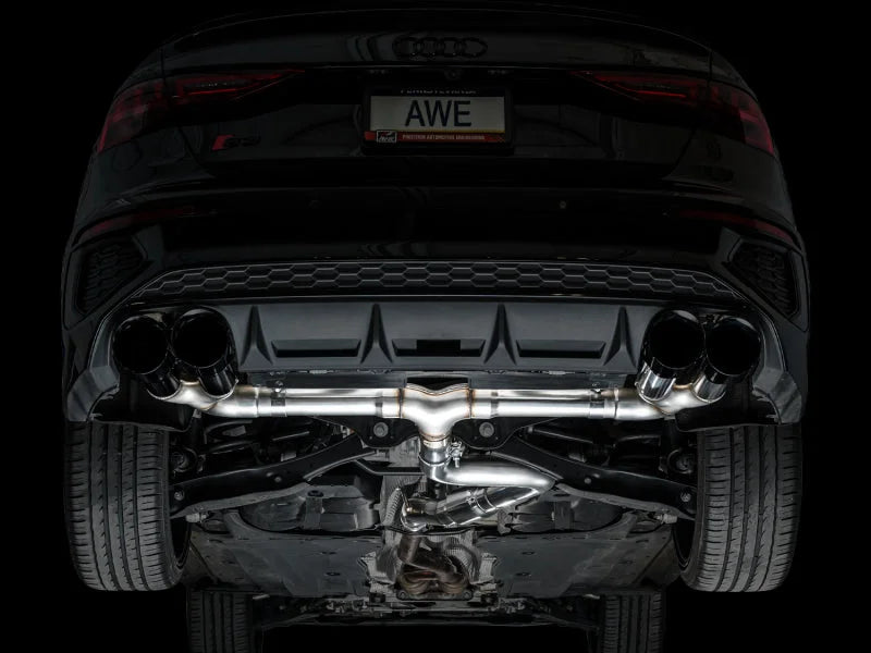 AWE 22-24 Audi 8Y S3 Track Edition Exhaust  - Diamond Black Tips - Additional View 5