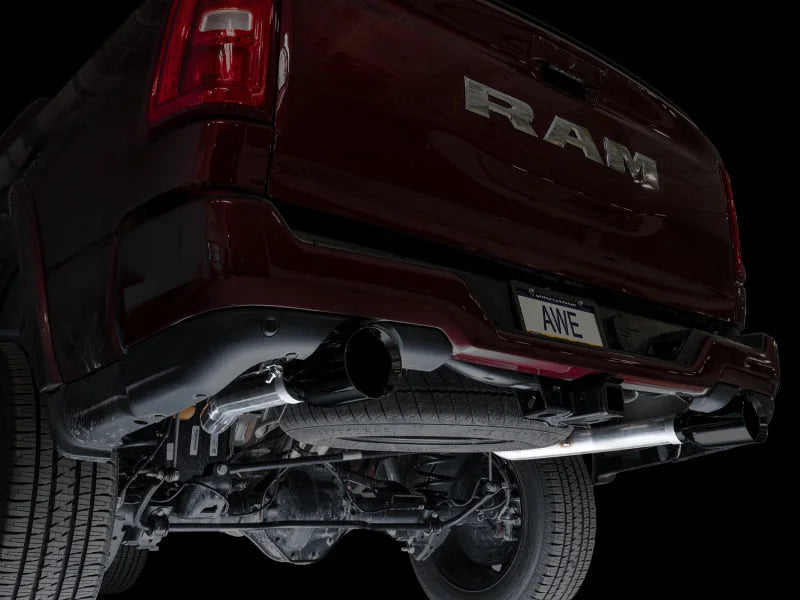 AWE 25+ RAM 1500 3.0TT 0FG Catback Touring Exhaust - Diamond Black Tips - Main Product View