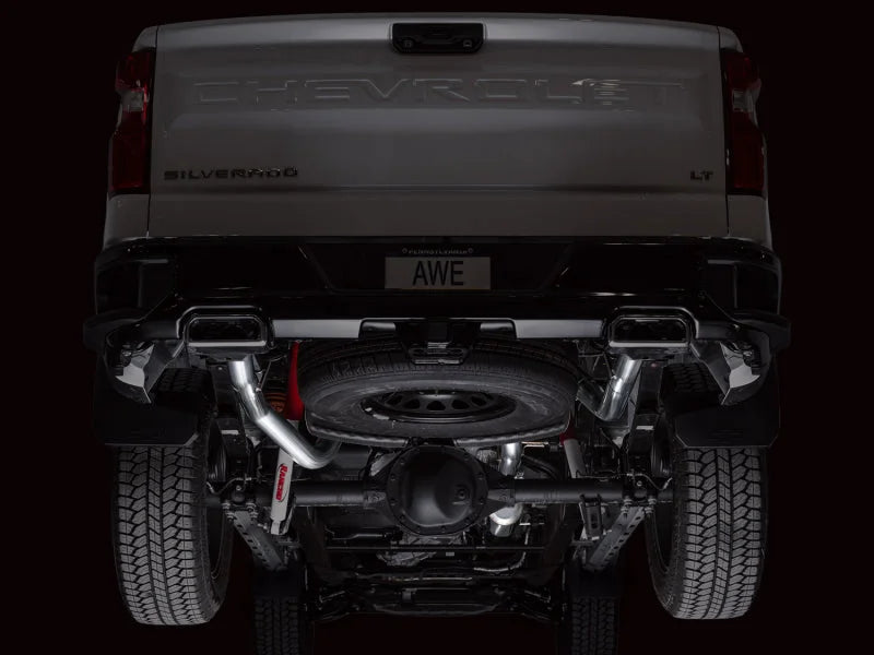 AWE 4th Gen GM 1500 6.2L Catback Split Rear Exit (w/ Bumper Cutouts) - OE Tips - Additional View 6