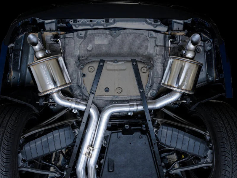 AWE Audi 2019-2023 C8 A6/A7 3.0T Touring Edition Cat-back Exhaust- Turn Downs - Side View