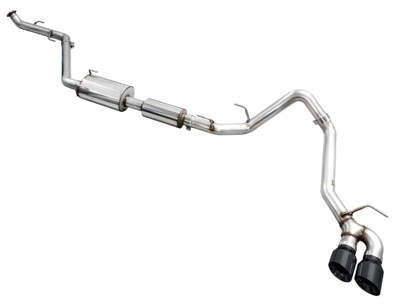 AWE Exhaust for 4th Gen Toyota Tacoma Dual Diamond Black Tips - Main Product View