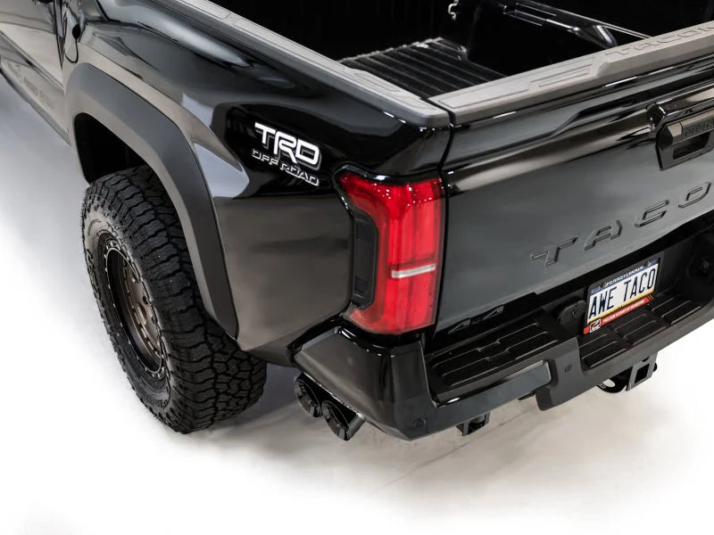 AWE Exhaust for 4th Gen Toyota Tacoma Dual Diamond Black Tips - Side View