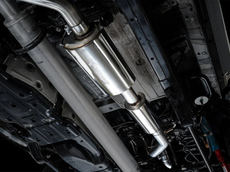 AWE Exhaust for 4th Gen Toyota Tacoma Dual Diamond Black Tips - Back View