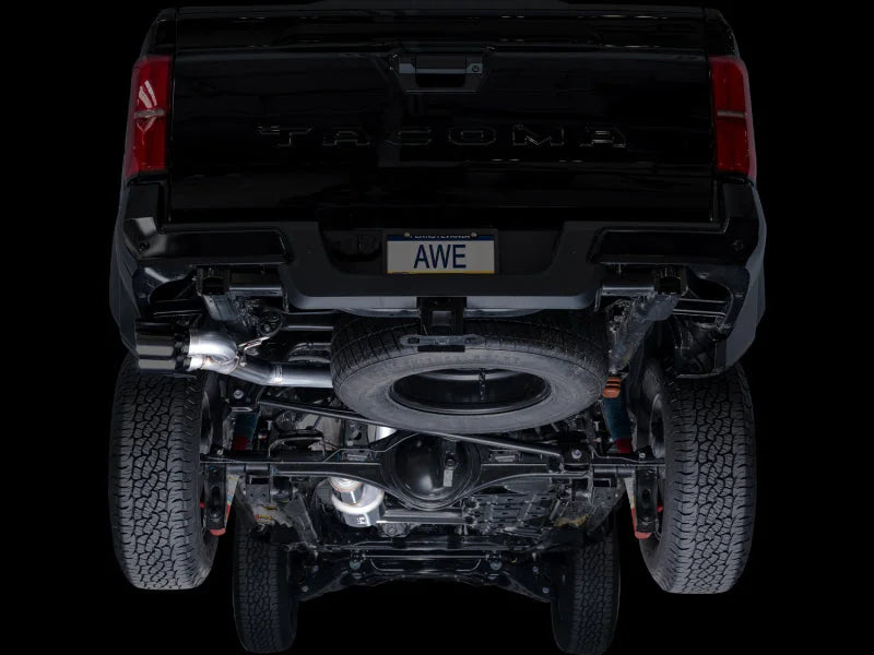 AWE Exhaust for 4th Gen Toyota Tacoma Dual Diamond Black Tips - Additional View 6